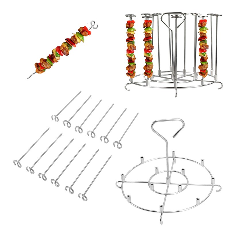Skewer Stand Stainless Steel Vertical Barbecue Skewers Holder Fryer Accessories