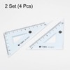 sourcing map 4piece Triangle Ruler Square Set 10cm 30/60 and