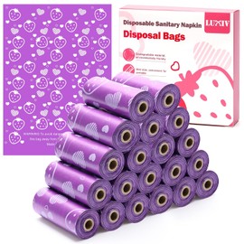 Luxiv- Bolsas desechables para toallas sanitarias 300P, rollos de bolsas desechables para productos de higiene personal como pañales, tampones y compresas. Bolsas para desechar productos de higiene fe
