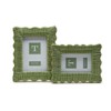 Two's Company Green Wicker Weave Set of 2 Scalloped Photo