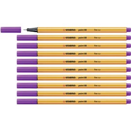 STABILO Point 88 Fineliner Pen,Purple,Pack of 10
