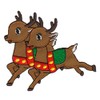 Reindeer Christmas Iron-On Patch Iron-On Patch Deer Patch Size 8.0
