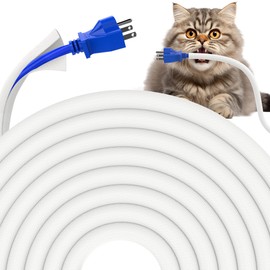 REFLYING 3 Metres, 8 mm Self-Winding Cable Sleeve, Can Hide 1 Wire, Cable Protector for Dogs, Cats, Prevent Pets from Chewing on Cables, Stretchy Braided Cable Cover, White
