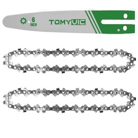 Tomyvic 6-Inch Guide bar & Saw Chains for Model TY-JX-902, Replacement Accessories for Electric 6 Inch Mini Chainsaw (Only 1PC Guide Bar & 2PCs Saw Chains)