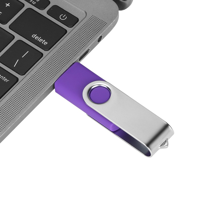 USB Flash Drive Candy Purple Rotatable Portable Storage Memory Stick