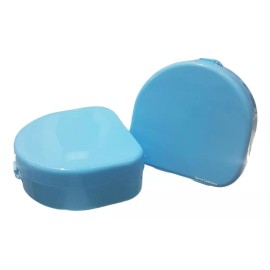 Dental Porta Guarda Estuche Para Aparatos De Ortodoncia ( 1 Caja ) Color Celeste
