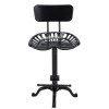 Carolina Classics August Tractor Seat Stool w/ Back in Black