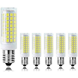 E14 10W Dimmable Chandelier LED Light Bulb(6 Pack), 6000K Daylight White 102 LED 2835-SMD 900LM Light Bulb for Electric Window Candle Lamp, 90 Watt Incandescent Bulb Equivalent, AC 120V
