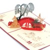 Medigy 3D POP UP Grußkarte Handgemacht Blume Korbp Kleine Brücke & fließendes Wasser Blanko-Karten Segen Papier Klappkarten Business Geschenkkarte Glückwunschkarten