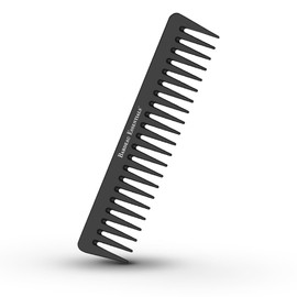 Bardeau Essentials Black Carbon Wide Tooth Comb for Curly and Straight Hair (7 inch) - Professional Detangling Comb for Men & Women - Detangler Big Tooth Comb for Curls and Wet Hair - Large Barber Comb for Hair Styling