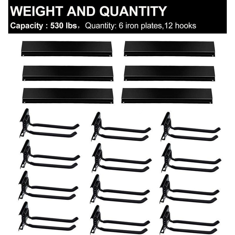 Wallmaster Garage Storage Organization Wall Mount, Garden Tool Rack Organizer
