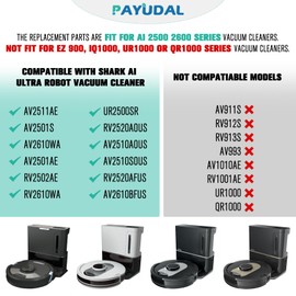 2 Pack Base Post-Motor HEPA Filters Replacement Parts Kit for Shark AI AV2511AE AV2501S AV2610WA AV2501AE RV2502AE RV2610WA UR2500SR RV2520AOUS AV2510AOUS 2-In-1 AI Ultra Robot Vacuum Accessories.