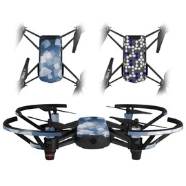 Skin Decal Wrap 2 Pack for DJI Ryze Tello Drone Bokeh Squared Blue Drone NOT Included