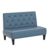 Alunaune Upholstered Blue Loveseat Bench Couch for Bedroom, Modern Cushioned