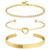 ALRNBY Gold Bracelet for Women Chunky Statement Cuff Bangle Wide