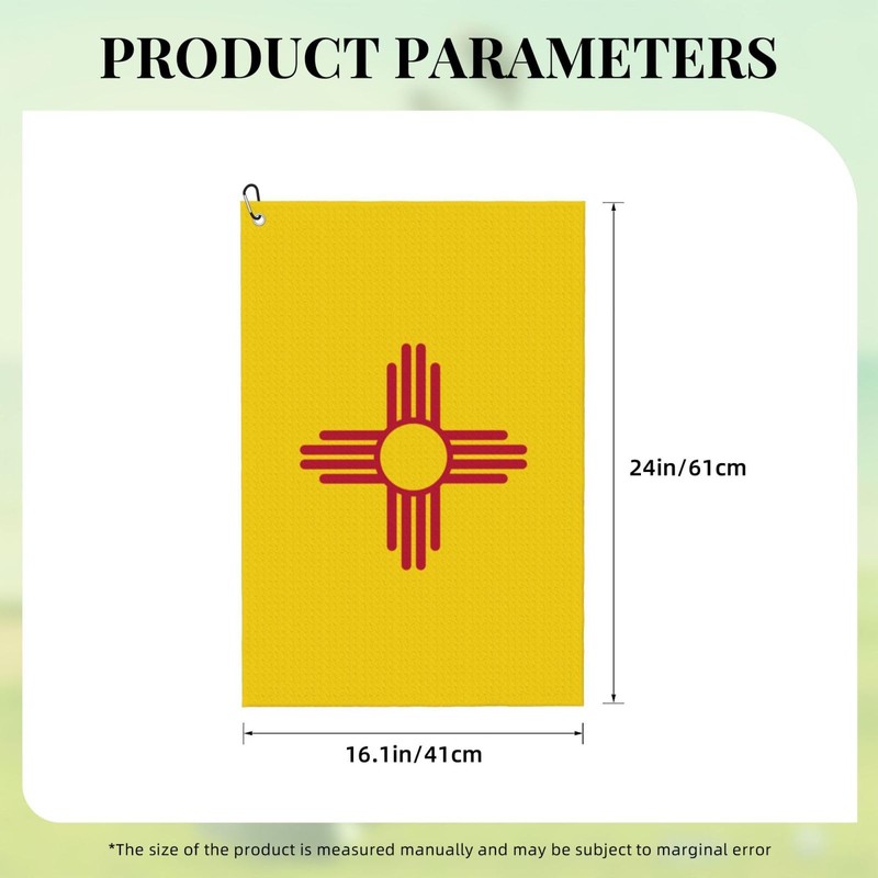 ZKPeFeH New Mexico State Flag Golf Towel with Carabiner Clip