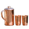 Copper Jug and 2 Tumblers for Ayurveda Health Benefit, Pure