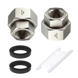 GAGIRA 2Pcs 3/4" GHT Female x 3/8" NPT Female Garden Hose Swivel, 304 Stainless Steel Forging Water Hose Repair Adapter with Teflon Tape