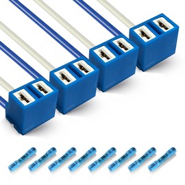 Pack of 4 H7 Connector Ceramic H7 Socket Wiring Harness 2-Pin Headlight Replacement Repair Lamp Holder Connector Cable Socket for Standard H7 Lamp Housing Curved