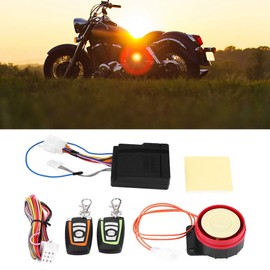 Car Anti-Theft Security Alarm，ABS 12V 125DB Anti-Trimming and Waterproof Burglar System with Double Color Remote Control and Shocker Sensor for Motorbike, Bike, Tricycle etc