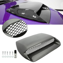 Kojem Front Hood Bonnet Compatible with 2015-2021 Subaru WRX/WRX STI Air Intake Scoop Cover w/Mesh Grille Carbon Fiber Style Hood Vent Cold Air Flow Plastic