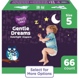 Parent's Choice Gentle Dreams Overnight Diapers Size 5, 66 Count