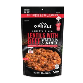 OMEALS Lentils with Beef MRE | Sustainable Premium Outdoor Food | Extended Shelf Life | Fully Cooked w/Heater | No Refrigeration | Perfect for Outdoor Enthusiasts, Travelers, Emergency Supplies | USA