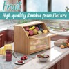 Vriccc Bread Box for Kitchen Counter, Large Bamboo Wood Double