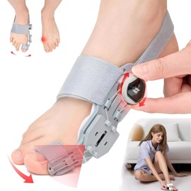 Corrector de Juanetes Con Pivote Ajustable, Juanetes Corrector Universal para Ambos Pies con Perilla de Ajuste Multiángulo, Férula Bunion Corrector Ajustable para Hombres y Mujeres (Gris, 1 pieza)