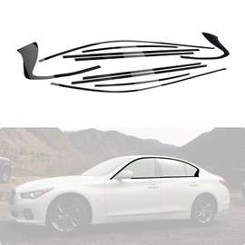 x xotic tech Chrome Delete Blackout Vinyl Wrap Overlay Kit Precut Window Trim Compatible with Infiniti Q50 Q50S Sedan 2014 2015 2016 2017 2018 2019 2020 2021 2022 2023 2024 (Gloss Black)
