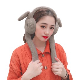 Winter Plush Earmuffs with Moving Ears Cute Ear Warmers Outdoor Earmuffs Funny Ear Muffs for Winter Ear Muffs for Women Winter Ear Warmers Earmuffs with Moving Animal Ears for Cold Weather
