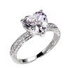 Psiroy 925 Sterling Silver Plated Cubic Zirconia Heart Promise Ring