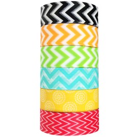 Wrapables Japanese Washi Masking Tape Collection, Premium Value Pack (Set of 6) â VPK14
