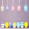 Pack of 12 Easter Eggs for Hanging, Colourful Easter Eggs