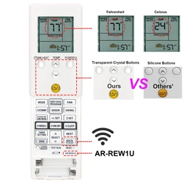 Replacement Remote Control for Fujitsu AIRSTAGE Air Conditioner AR-REW1U 9352446283, 9332438765, ASUG09LZAS, ASUG12LZAS, ASUG15LZAS, ASUG09LZBS, ASUG12LZBS, ASUG15LZBS