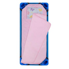 Wildkin Kids Modern Nap Mat with Reusable Pillow for Boys & Girls, Perfect for Elementary Sleeping Mat, Features Elastic Corner Straps, Soft Cotton Blend Materials Nap Mat for Kids (Butterfly Garden)