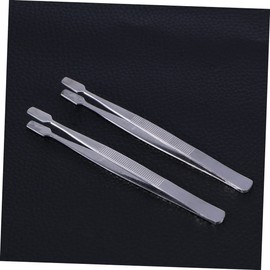 TOVINANNA 3pcs Stainless Steel Eyelash Tweezer Set Stamp Nipper for Stamp Making False Eyelash Tweezer Concavoconvex Handle