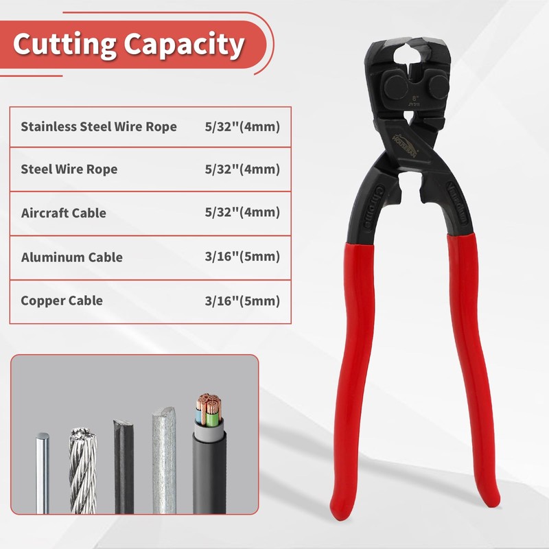 HOUSERAN 8 Inch End Cutting Pliers, Heavy Duty Nail Puller