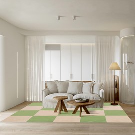 Joint Mat, BOBO Tile Carpet, Floor Protection, Chair Mat, Anti-Slip Mat, Washable, Cutable, Suction Carpet, For Pets, Cats and Dogs, Easy to Clean, Soundproofing, Floor Heating Compatible, Color: