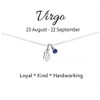 Virgo Zodiac Birthstone Necklace 925 Sterling Silver Birthday Gift for