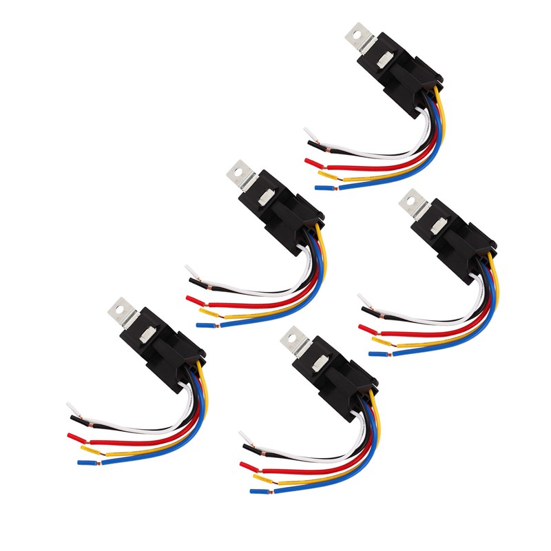 5PCS 12V 40A Automotive Relay with Wire Harness 5 Pin