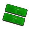 Hihaha 2 Pcs 87mm Green Universal Rectangular Reflective Warning Reflector