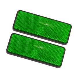 Hihaha 2 Pcs 87mm Green Universal Rectangular Reflective Warning Reflector Durable Material