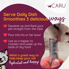 Caru - Daily Dish Smoothies - Lickable Chicken Cat Treat - 4 Pouches Per Pack - Pack of 6