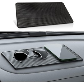ZIMISI Car Dashboard Anti-Slip Mat, 10.6" x 5.9" Multifunctional Gripping Pad, Center Console Sticky Adhesive Pad, Car Dashboard Mat for Cell Phones, Keys, Sunglasses, GPS (Grid Pattern)
