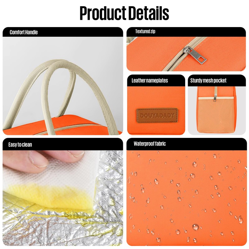 douyadady Lunch Bag Women/Men Lunch Box Women/Men (orange)
