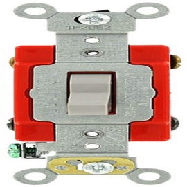 Leviton 1224-2GY 20 Amp, 120/277 Volt, Toggle 4-Way AC Quiet Switch, Extra Heavy Duty Grade, Self Grounding, Back and Side Wired, Gray