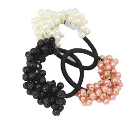 SAFIGLE Pearl Hair Ties 6pcs Elastic Hair Accessories for Women and Girls Stretch Ponytail Holders No Damage Design