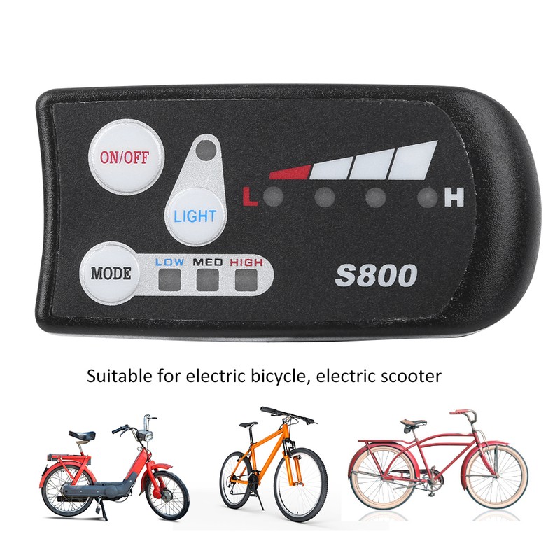 EBicycle Lithium Battery LED Meter S800 Display Horizontal Black &amp;