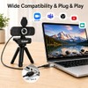 Cámara web HD 4K con micrófono con cancelación de ruido,